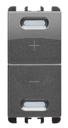 URMET - Dimmer universale doppio pulsante, 1 modulo, acciaio scuro, AC.