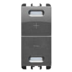 URMET - Dimmer universale doppio pulsante, 1 modulo, acciaio scuro, AC.