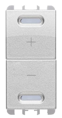 URMET - Dimmer universale doppio pulsante, 1 modulo in acciaio scuro AL.