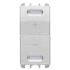 URMET - Dimmer universale doppio pulsante, 1 modulo in acciaio scuro AL.