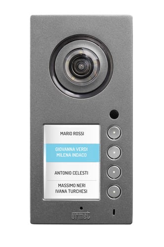 URMET - Pulsantiera video Mikra Plus con display a colori per 4 utenti e sistema IPerCom.