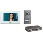 URMET - Kit monofamiliare video con pulsantiera Mikra2 e videocitofono 1741 Basic, sistema IPerCom - KIT VILLA IP MIKRA - BASIC.