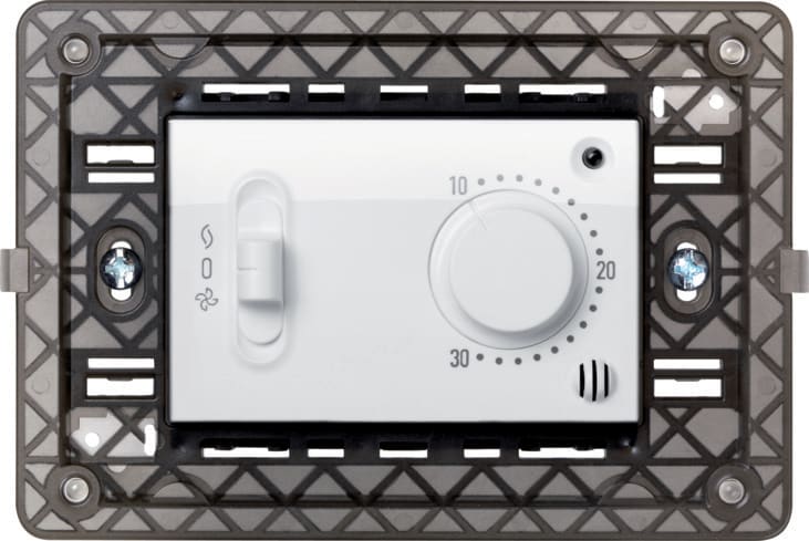 URMET - Termostato elettronico con supporto 3 moduli per scatola 503, 230V, Nea, bianco ghiaccio, rele 3M.