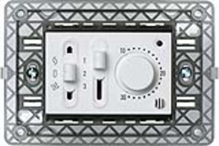 URMET - Termostato elettronico per fan-coil, supporto 3 moduli, scatola 503, 230Vac, Nea, bianco, 3M.