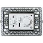 URMET - Termostato elettronico per fan-coil, supporto 3 moduli, scatola 503, 230Vac, Nea, bianco, 3M.