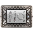 URMET - Termostato elettronico per fan-coil 3 moduli, scatola 503, 230Vac, Nea, alluminio.