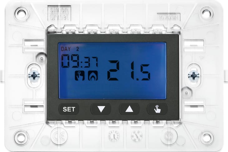 URMET - Cronotermostato elettronico digitale con supporto 3 moduli per scatola 503 a batterie Nea antracite LCD 3M. 10633