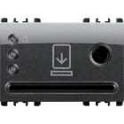 URMET - Interruttore tasca porta badge, 3 moduli, Nea, acciaio scuro - Interruttore badge transponder AC, 3 moduli, Nea, acciaio scuro.