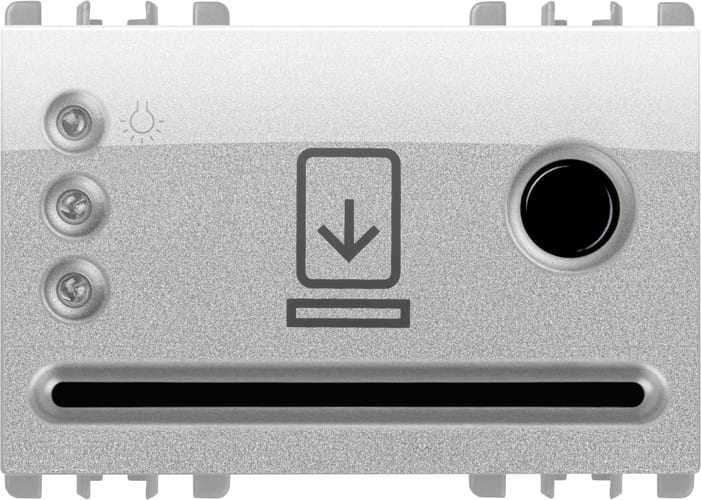 URMET - interruttore tasca porta badge, 3 moduli, Nea, alluminio transponder aluminio.