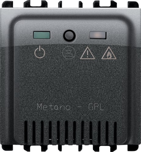 URMET - Rilevatore gas/metano e GPL, 2 moduli, Nea, acciaio scuro, rele 2M AC.