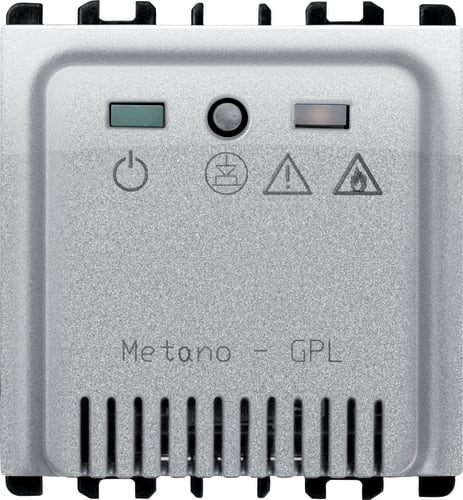 URMET - Rilevatore gas metano/GPL, 2 moduli, Nea, alluminio, rele 2M AL.