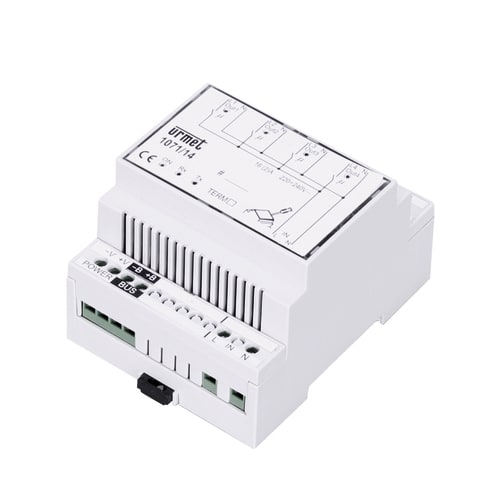 URMET - Modulo relè elettronico passo passo, iPerHome, da barra DIN, con 4 contatti a relè di sezionamento MODULO 4 USCITE 16A PASSANTE.