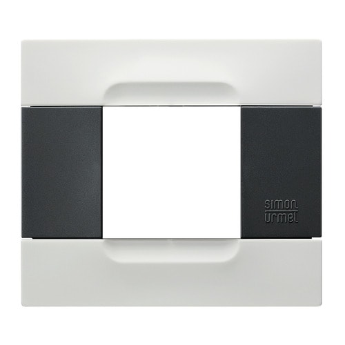 URMET - Placca 2 moduli serie antracite Kàdra tecnopolimero bianco helsinki 2M.
