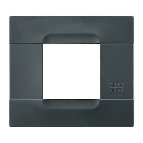 URMET - Placca tecnopolimero nero Auckland 2 moduli Kàdra Monochrome.