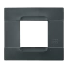 URMET - Placca tecnopolimero nero Auckland 2 moduli Kàdra Monochrome.