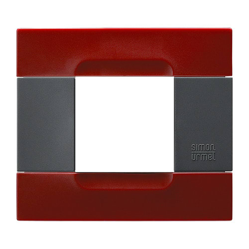 URMET - Placca tecnopolimero serie antracite rosso pechino 2 moduli Kàdra.