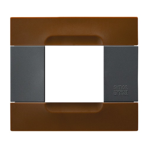URMET - Placca tecnopolimero serie antracite marrone l'havana 2 moduli Kàdra.