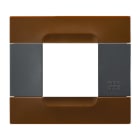 URMET - Placca tecnopolimero serie antracite marrone l'havana 2 moduli Kàdra.