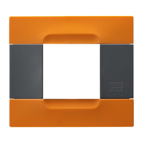 URMET - Placca 2 moduli serie antracite arancio tecnopolimero San Francisco Kàdra TEC 2M.