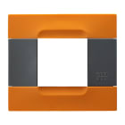 URMET - Placca 2 moduli serie antracite arancio tecnopolimero San Francisco Kàdra TEC 2M.