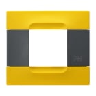 URMET - Placca 2 moduli serie antracite Kàdra tecnopolimero giallo lisbona TEC 2M.