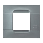 URMET - Placca tecnica monocolore in acciaio per 2 moduli, serie metallizzata.