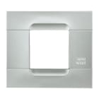 URMET - Placca tecnica monocolore argento 2 moduli, serie metallizzata Kàdra Monochrome.
