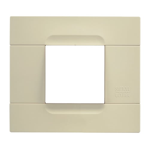 URMET - Placca tecnopolimero monocromatica avorio 2 moduli serie antracite Kàdra. 10802.AV