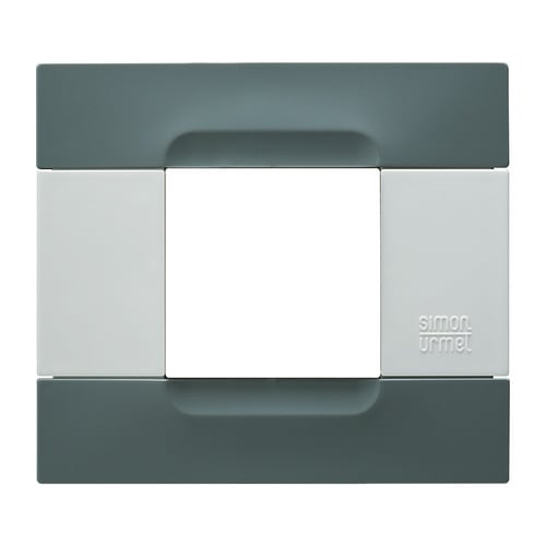 URMET - Placca tecnopolimero grigio berlino 2 moduli serie bianca 2mm.