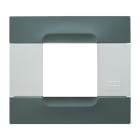 URMET - Placca tecnopolimero grigio berlino 2 moduli serie bianca 2mm.