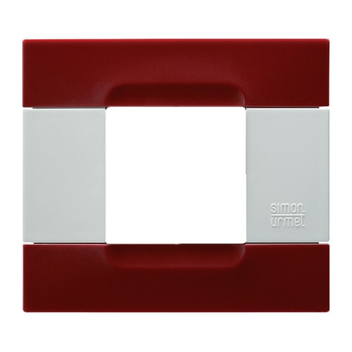 URMET - Placca tecnopolimero rosso pechino 2 moduli Kàdra serie bianca.