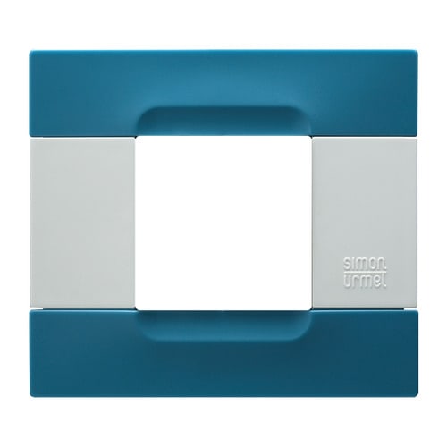 URMET - Placca tecnopolimero azzurro atene 2 moduli serie bianca Kàdra.