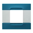 URMET - Placca tecnopolimero azzurro atene 2 moduli serie bianca Kàdra.