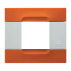 URMET - Placca 2 moduli Kàdra serie bianca tecnopolimero arancio San Francisco 2M.
