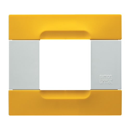 URMET - Placca tecnopolimero giallo lisbona 2 moduli Kàdra serie bianca.