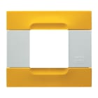 URMET - Placca tecnopolimero giallo lisbona 2 moduli Kàdra serie bianca.