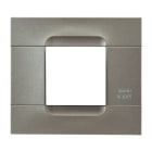 URMET - Placca tecnica monocolore titanio 2 moduli, serie metallizzata Kàdra Monochrome.