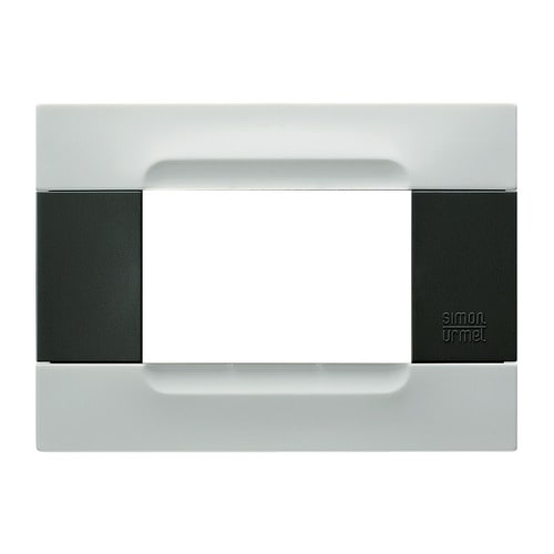URMET - Placca tecnopolimero serie antracite Kàdra bianco helsinki 3 moduli.