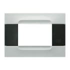URMET - Placca tecnopolimero serie antracite Kàdra bianco helsinki 3 moduli.
