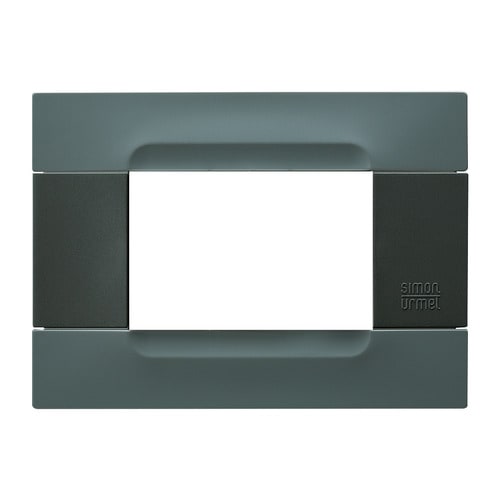 URMET - Placca tecnopolimero grigio berlino 3 moduli Kàdra serie antracite.