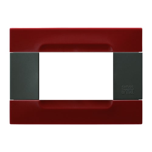 URMET - Placca tecnopolimero serie antracite rosso pechino 3 moduli Kàdra.