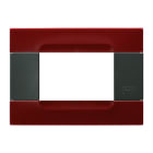 URMET - Placca tecnopolimero serie antracite rosso pechino 3 moduli Kàdra.