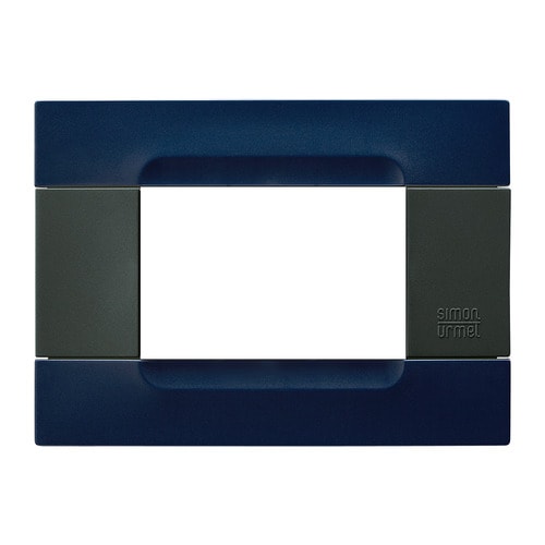 URMET - Placca tecnopolimero serie antracite blu sidney 3 moduli Kàdra.