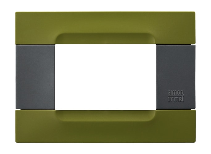 URMET - Placca tecnopolimero verde hong kong 3 moduli serie antracite Kàdra.