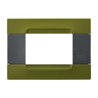 URMET - Placca tecnopolimero verde hong kong 3 moduli serie antracite Kàdra.