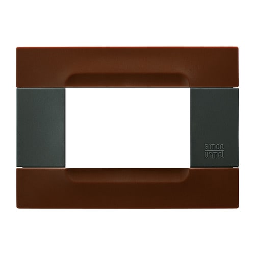 URMET - Placca tecnopolimero serie antracite Kàdra marrone L'Havana 3 moduli.