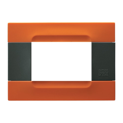 URMET - Placca 3 moduli serie antracite Kàdra tecnopolimero arancio San Francisco 3M.
