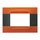 URMET - Placca 3 moduli serie antracite Kàdra tecnopolimero arancio San Francisco 3M. 10803.30