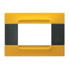 URMET - Placca tecnopolimero serie antracite Kàdra giallo lisbona 3 moduli.