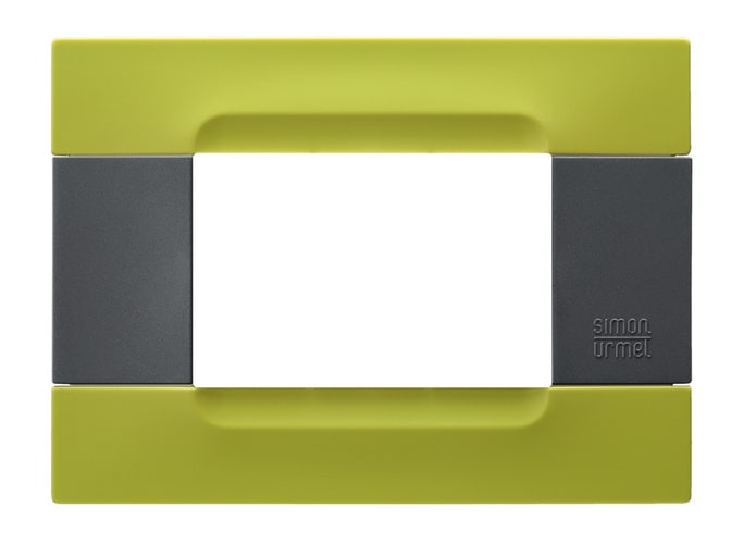 URMET - Placca tecnopolimero verde caracas 3 moduli serie antracite Kàdra.